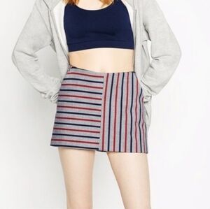 Zara Trafaluc Red And Blue Striped Skort Size Small